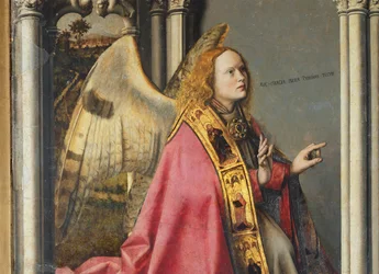 Der Engel Gabriel verkündet der Jungfrau Maria, ca. 1445 (Detail)